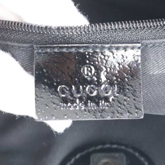 Gucci GG Canvas 121023 Leather Tote Bag Shoulder Hand Genuine Leather Black - Picture 9 of 10